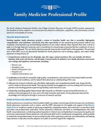 Family Medicine Professional Profile