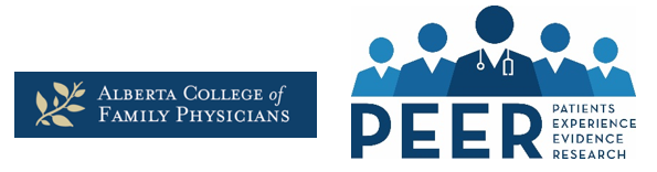 Banner for Alberta College of Family Physicians (ACFP) and Patients Experience Evidence Research (PEER)