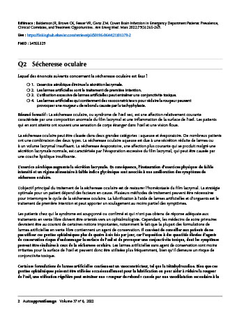 Q2 Sécheresse oculaire