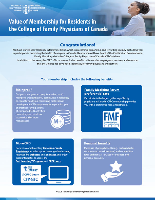 Value of Membership for Residents in the College of Family Physicians of Canada