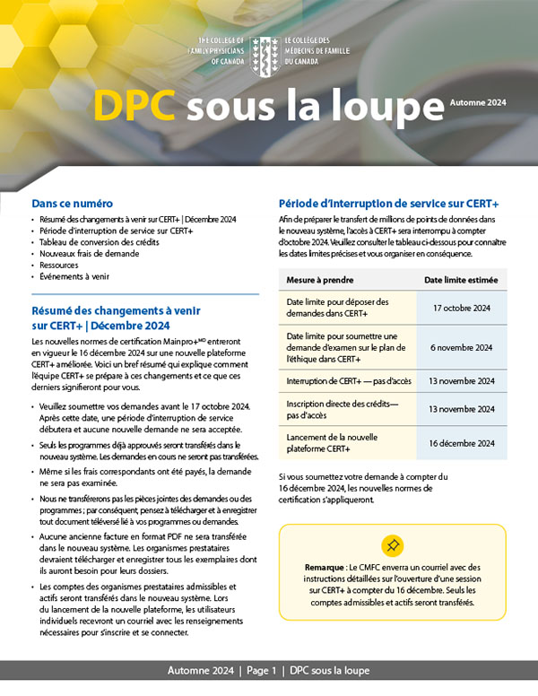 Dernier numéro de DPC sous la loupe