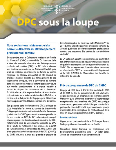 Dernier numéro de DPC sous la loupe