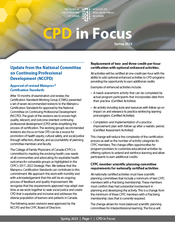 Download the latest issue of CPD in Focus
