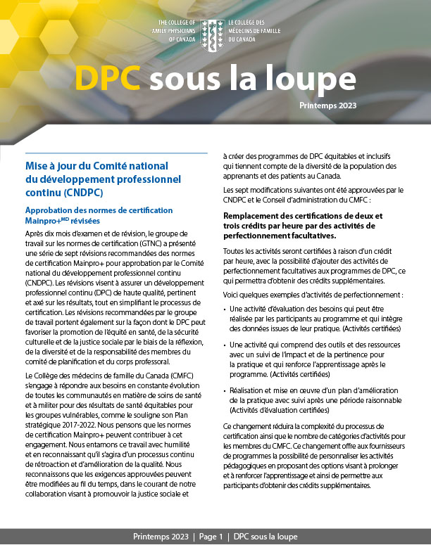 Dernier numéro de DPC sous la loupe