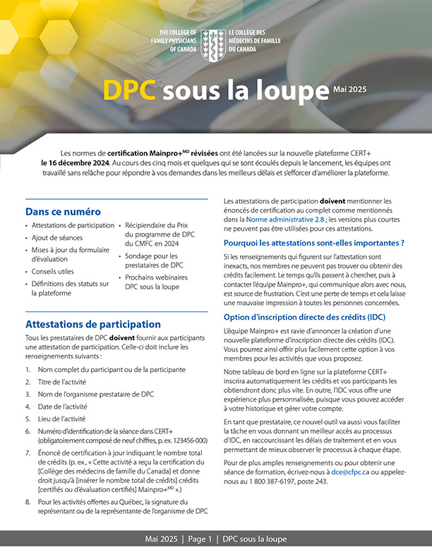 Dernier numéro de DPC sous la loupe