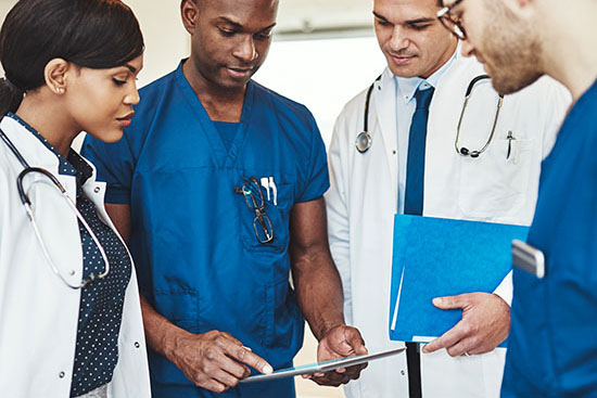Group of multiracial doctors - stock photo