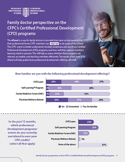 Family doctor perspective on the CFPC’s Certified Professional Development (CPD) programs