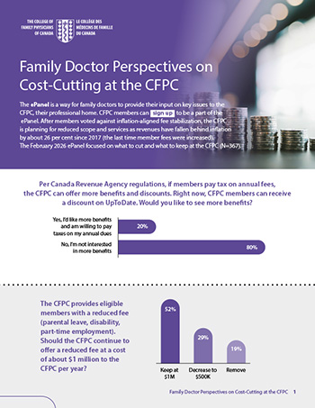 Family doctor perspectives on cost-cutting at the CFPC