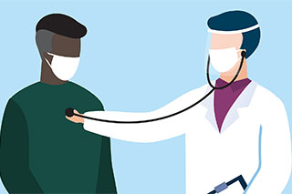 illustration of doctor and patient