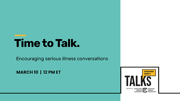 Time to Talk. Encouraging serious illness conversations. Banner