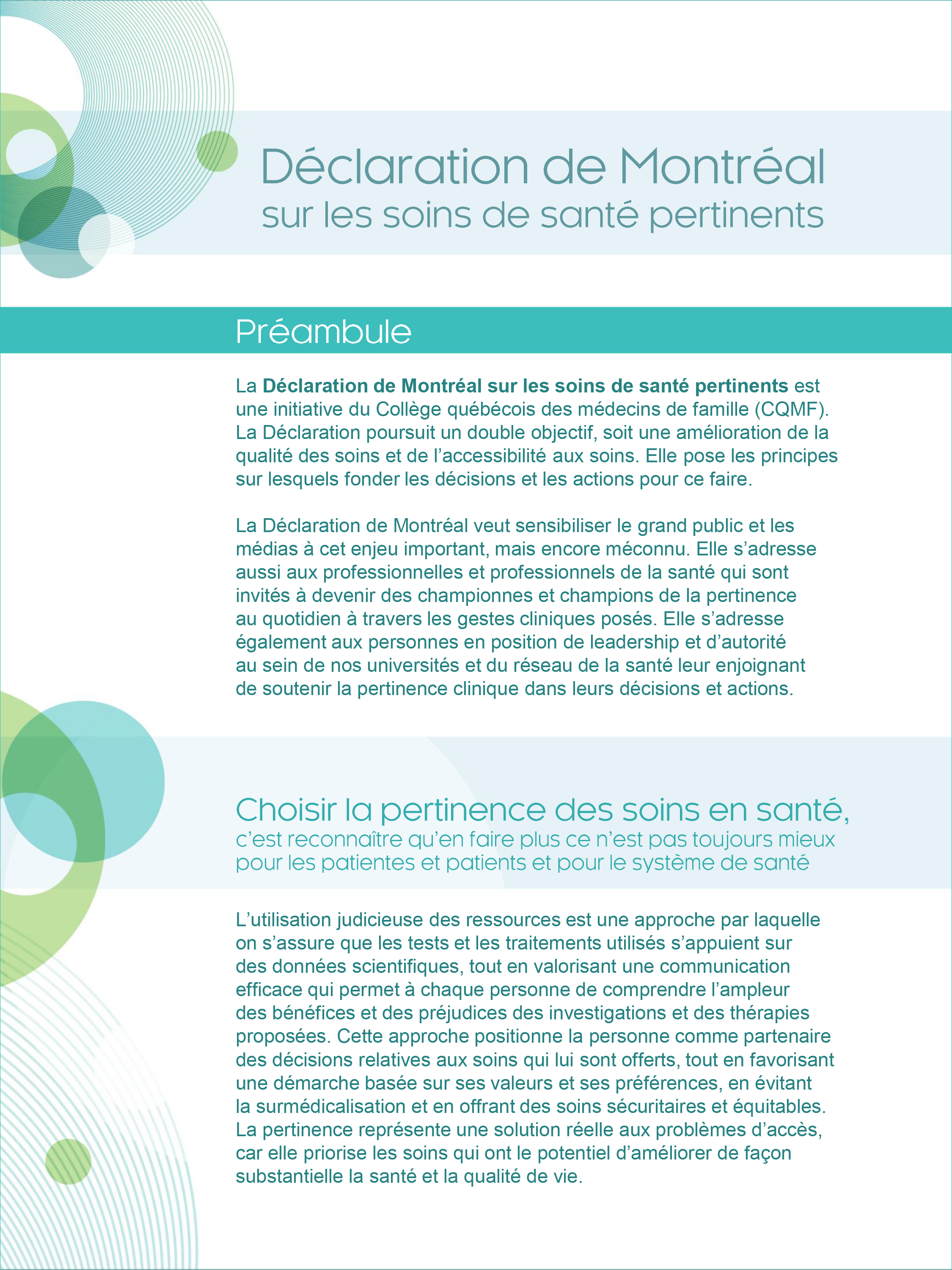 Newly released! The Montreal Declaration on High-Value Care
