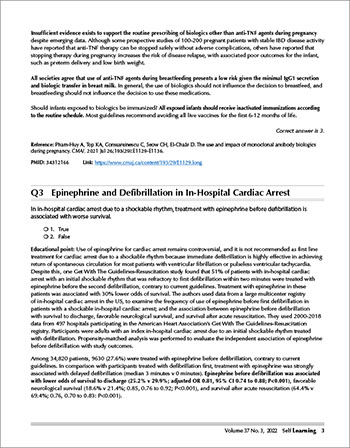 Q3 Epinephrine and Defibrillation in In-Hospital Cardiac Arrest