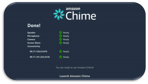 Amazon Chime success screenshot