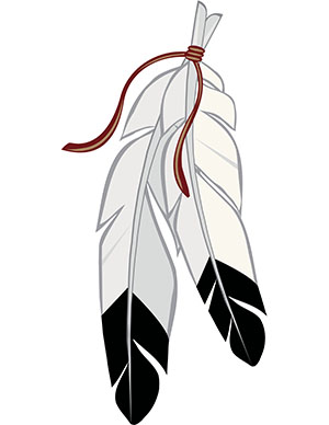 Eagle Feathers - stock illustration Two eagle feathers tied together.
