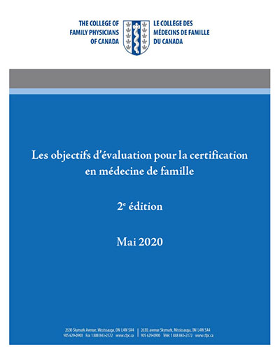 Objectifs d’évaluation pour la certification en médecine de famille – Version mise à jour